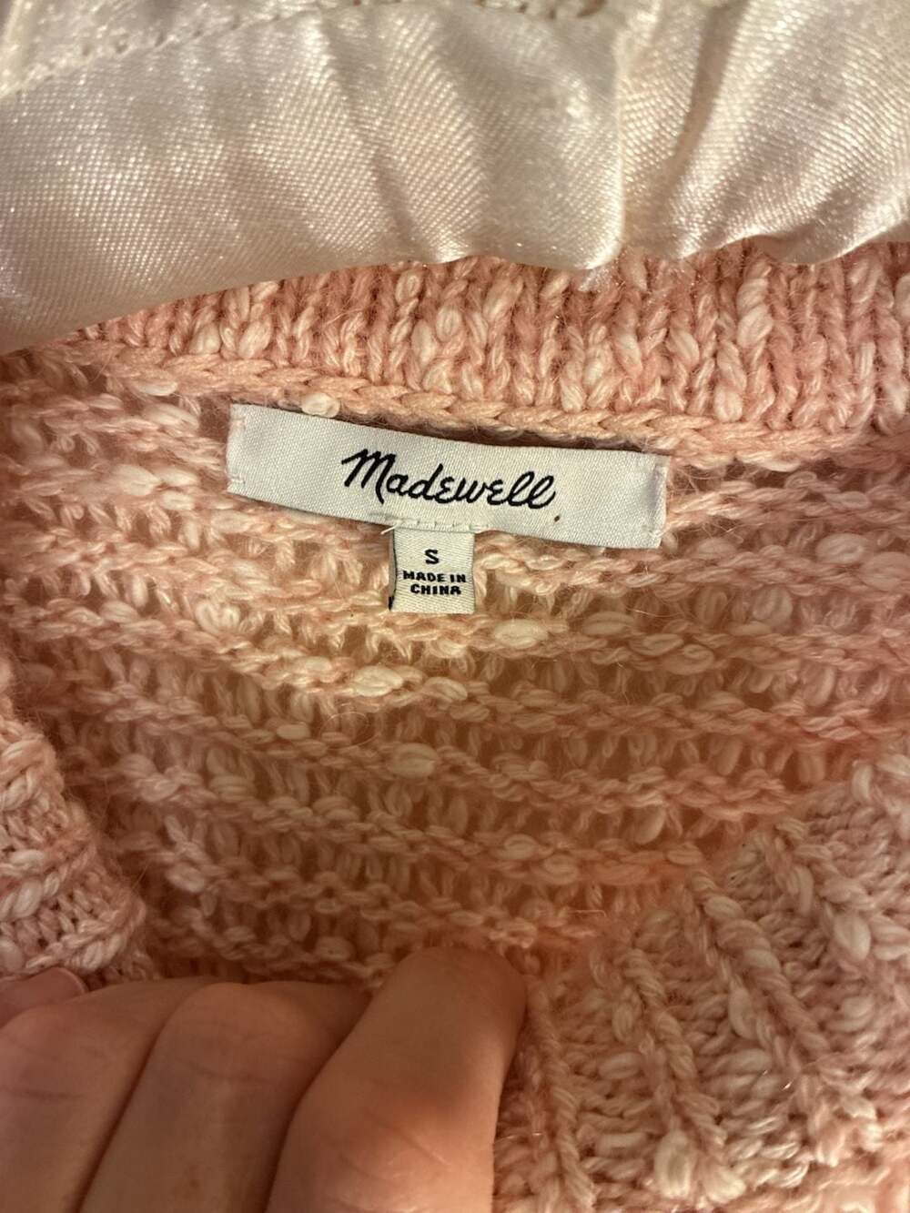 Madewell Baez Pink Marbled Knit Pullover Sweater Size Small AC793